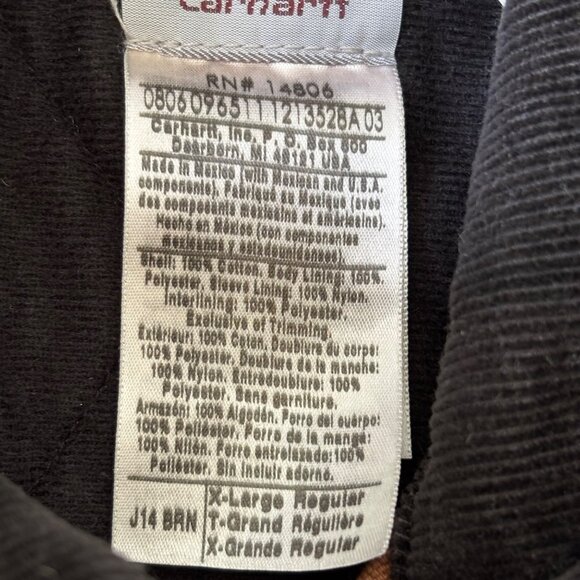 Vtg Carhartt Santa Fe Jacket Mens XL Brown J14 Faded Canvas Quilted 90s - Picture 14 of 16